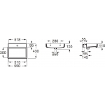 Roca Tura A327693000 掛牆面盆：矩形設計、單孔配置、簡潔美觀